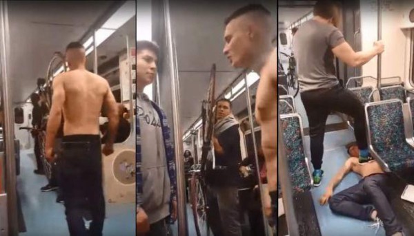 Video: Le aplica dolorosa llave a joven acosador en metro
