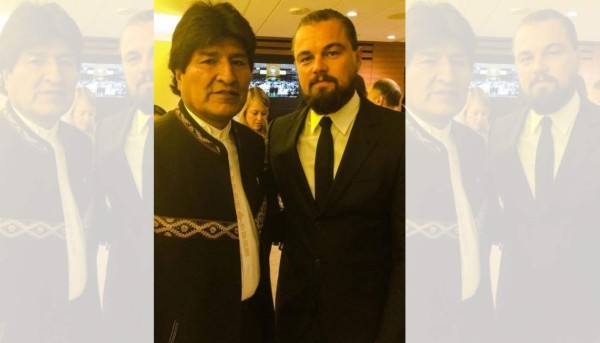 Evo Morales posa con Dicaprio en la ONU