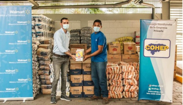 Walmart dona alimentos, insumos de higiene y de limpieza al Cohep