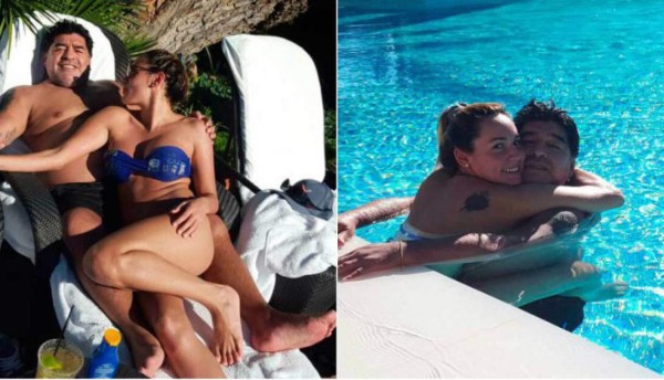 Maradona hace estallar las redes por indiscreta caricia a su novia