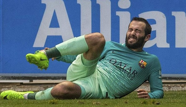 El Barcelona pierde a Aleix Vidal por cinco meses