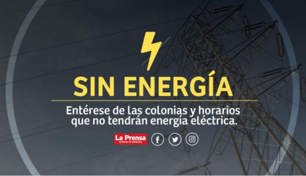 Sectores de San Pedro Sula y El Progreso que estarán sin luz este lunes