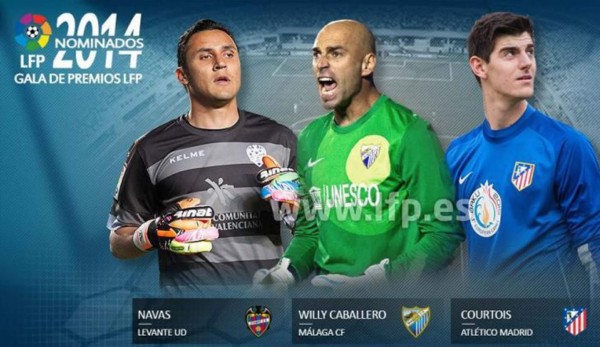 Keylor, Courtois y Willy, nominados al 'Mejor portero 2013/14 de la Liga BBVA'