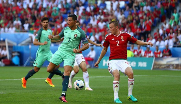 Cristiano se lució con golazo de taco ante Hungría