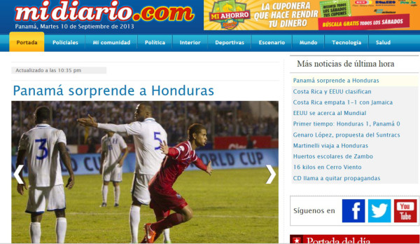 'Panamá amargó a los hondureños' destaca la prensa canalera