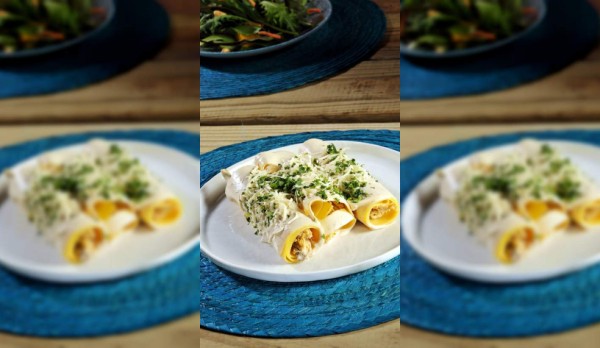 Canelones rellenos de pollo