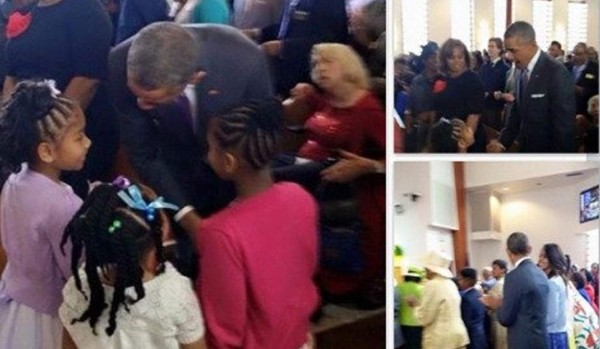 Familia Obama asiste a alegre misa de domingo de resurrección