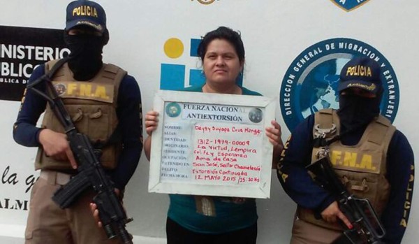 Capturan a una mujer por supuesta extorsión en el norte de Honduras