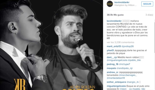 Kevin Roldan se promociona con la imagen de Piqué