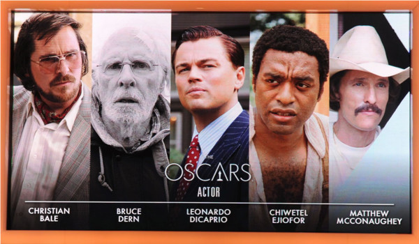 Los actores nominados a Mejor Actor en los premios Oscar 2014.