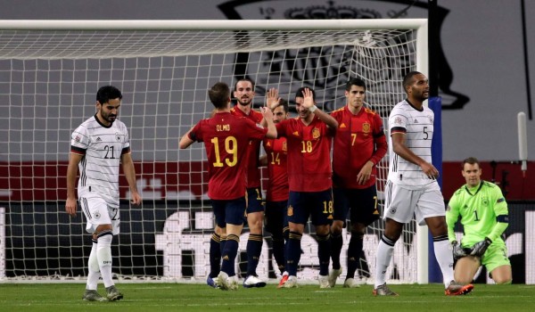 España receta paliza de 6-0 a Alemania y se mete a la fase final de la Liga de Naciones