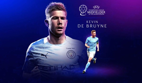 Kevin De Bruyne, el mejor centrocampista de la Champions 2019-2020