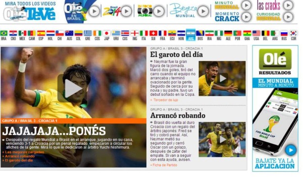 Prensa internacional: 'Brasil arrancó robando'