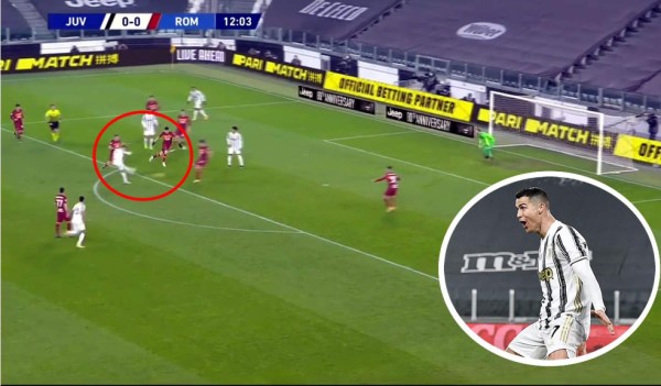 Cristiano Ronaldo, 52 centésimas de segundo entre control y remate en su golazo a la Roma