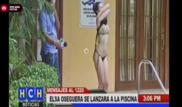 La periodista Elsa Oseguera de HCH nuevamente causó polémica, esta vez por aceptar el reto de los televidentes de lanzarse a una piscina durante una transmisión en vivo.