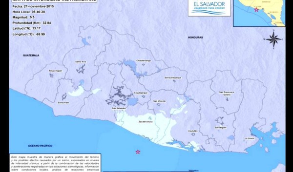 Sismo de 5,3 grados sacude territorio salvadoreño