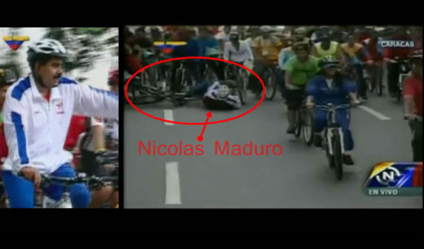 VIDEO: Nicolás Maduro se cayó de la bicicleta en Caracas