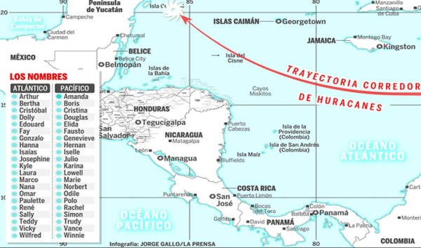 Huracán desde el Pacífico impactaría a Honduras según expertos