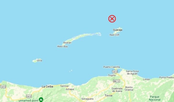 Sismo de 4,6 grados sacudió Guanaja durante la madrugada