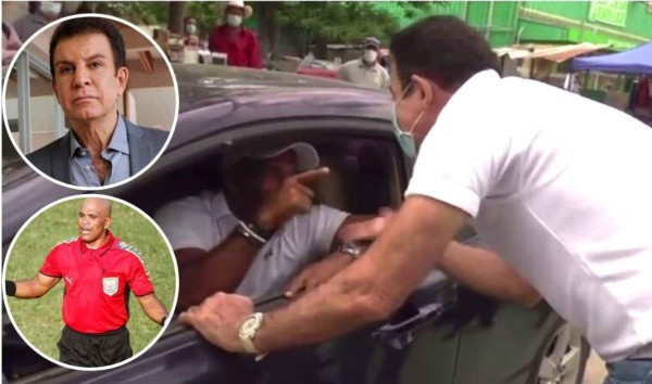 VIDEO: Salvador Nasralla discute con exárbitro Mario Moncada en plena calle