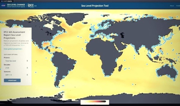 Plataforma de la NASA permite saber cuánto subirá el nivel del mar en cada país
