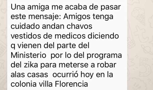 Alertan sobre falsos operativos contra el zika