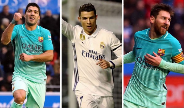 Luis Suárez se escapa de Messi y Cristiano Ronaldo en el Pichichi de la Liga española