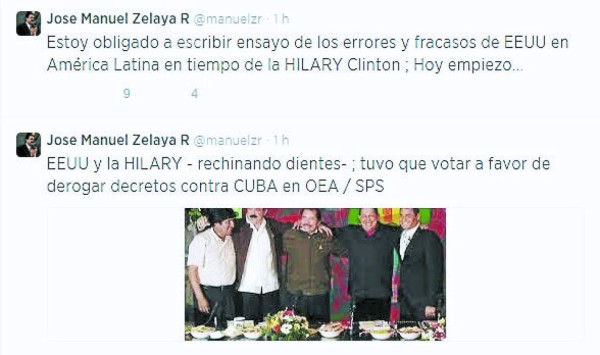 Molesta a Mel Zelaya que Hilary Clinton lo llame 'caricatura” en su libro