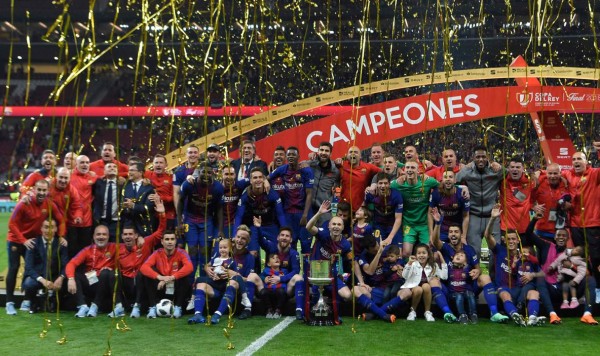 Manita del Barcelona al Sevilla para conquistar la Copa del Rey