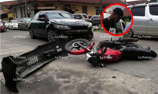 Júnior Lacayo atropella a un motociclista en San Pedro Sula