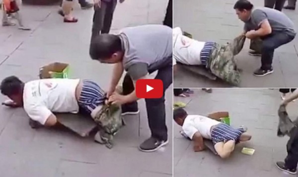 Video: Desenmascaran a mendigo que fingía no tener piernas