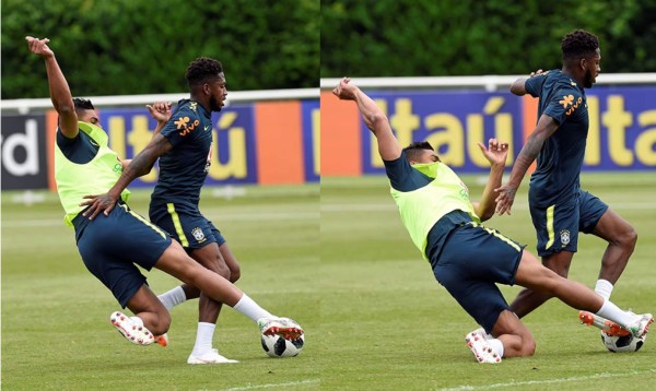 Casemiro lesiona a un compañero en entrenamiento de Brasil a días del Mundial