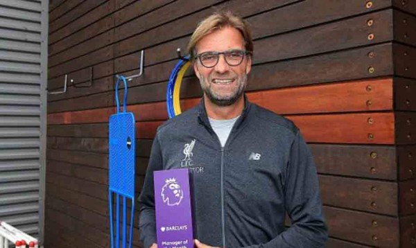 Jürgen Klopp es nombrado entrenador del mes de septiembre en la Premier