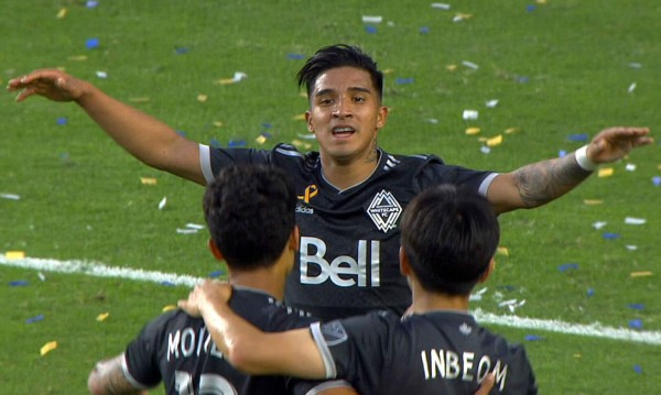 Michaell Chirinos marcó su primer gol en la MLS con el Vancouver Whitecaps.