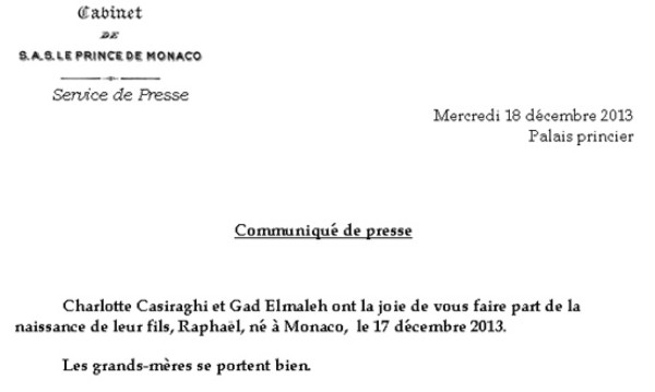 Carlota Casiraghi da a luz a un niño     