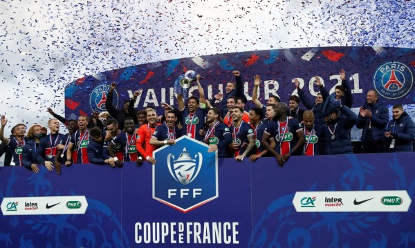 El PSG se proclamó campeón de la Copa de Francia tras ganar al Monaco y liderado por un enorme Kylian Mbappé. Foto EFE