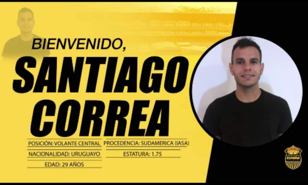 Real España ficha a mediocampista uruguayo Santiago Correa