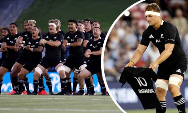 Los All Blacks dedican emotivo homenaje a Maradona