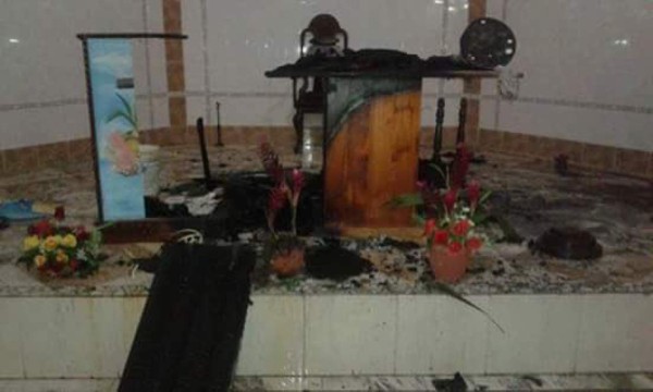 Destruyen altar de Iglesia Católica en El Progreso, Yoro
