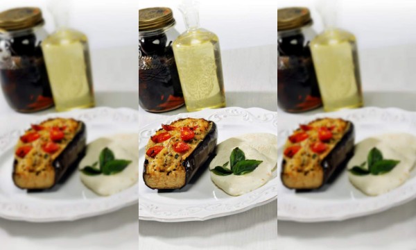 Berenjenas rellenas de pollo