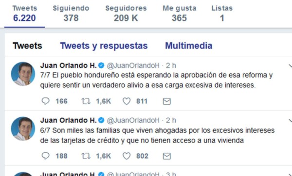 JOH pide a Congreso que priorice reforma a ley de tarjetas