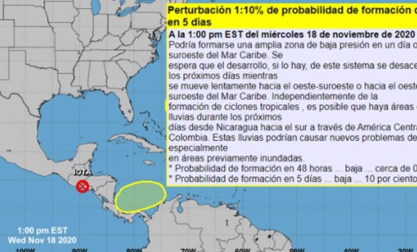 Kappa pierde fuerza y se descarta su formación como huracán