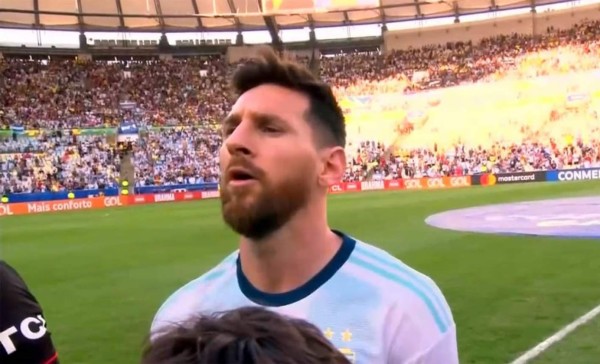 Messi cantó el himno de Argentina por primera vez y sorprendió a todos