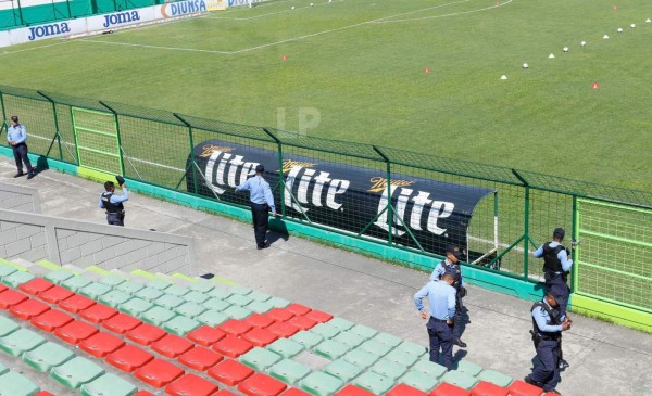 50 policías y un estadio sin aficionados en el Marathón - Honduras Progreso