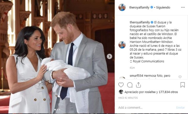 El hijo de Harry y Meghan hace su debut en Instagram