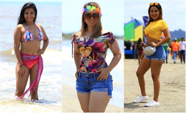 Diversión y bellas mujeres encienden las playas de Omoa y Puerto Cortés