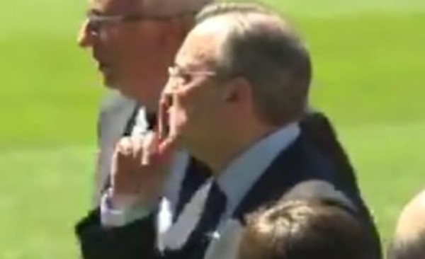 Vídeo: Florentino calla a los aficionados que gritaban a favor de Mesut Özil