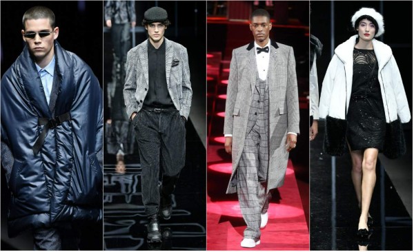 A model presents a creation for Emporio Armani's Women Fall - Winter 2020 fashion collection on February 21, 2020 in Milan. (Photo by Andreas SOLARO / AFP)