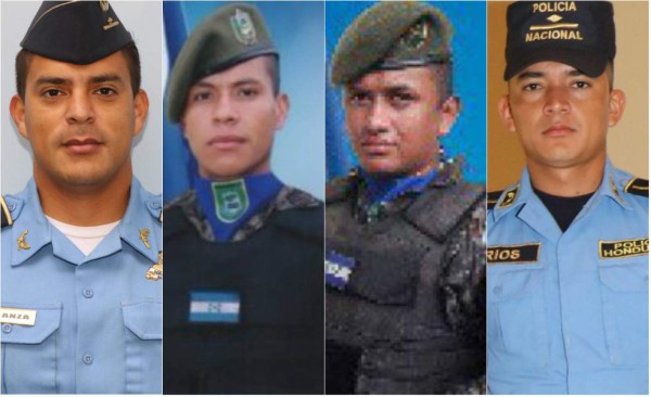 Foto en vida de Faviel Lanza Gallegos, Wilmer Antonio Poso Rodríguez, Rony Mauricio Rodríguez Osorto y Gerlin Oswaldo Ríos Herrera.