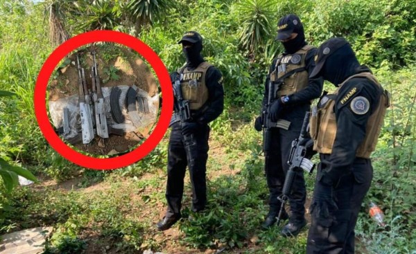 Enterradas encuentran dos AK-47 y munición pesada en Tegucigalpa